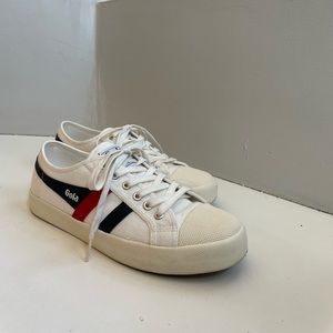 Gola white canvas sneakers blue red and white. Women’s size 9